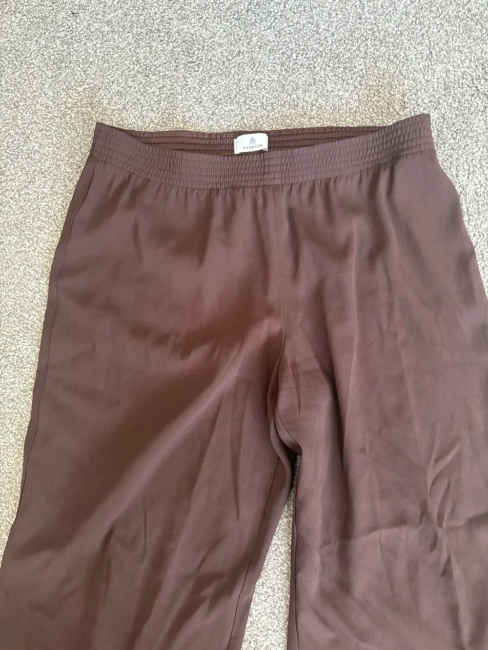 Babaton Parker Palazzo Wide Leg Pants in Chocolate Brown Women’s Size Large - Picture 4 of 12